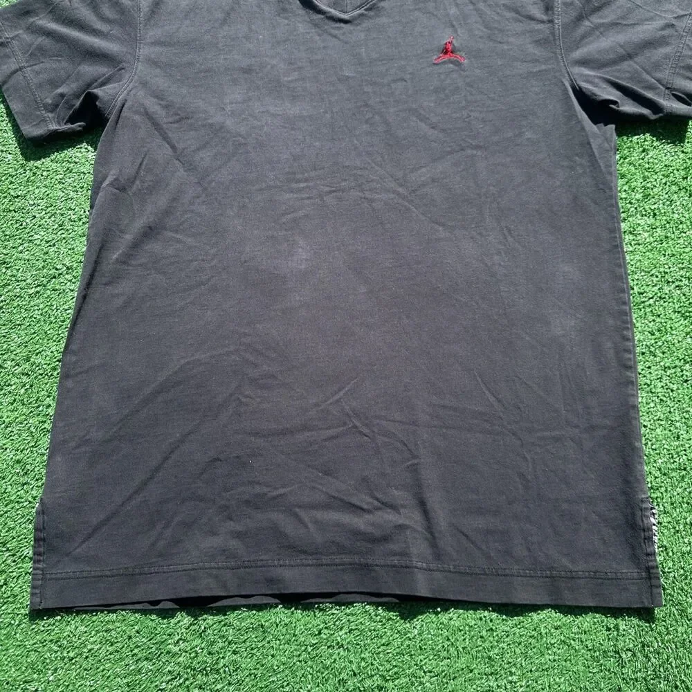 Vintage Nike Air Jordan Shirt Men’s XL Embroidered Jumpman Logo Black Red Y2K
